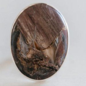 Porcelain Jasper sterling silver statement ring Goldie Lew